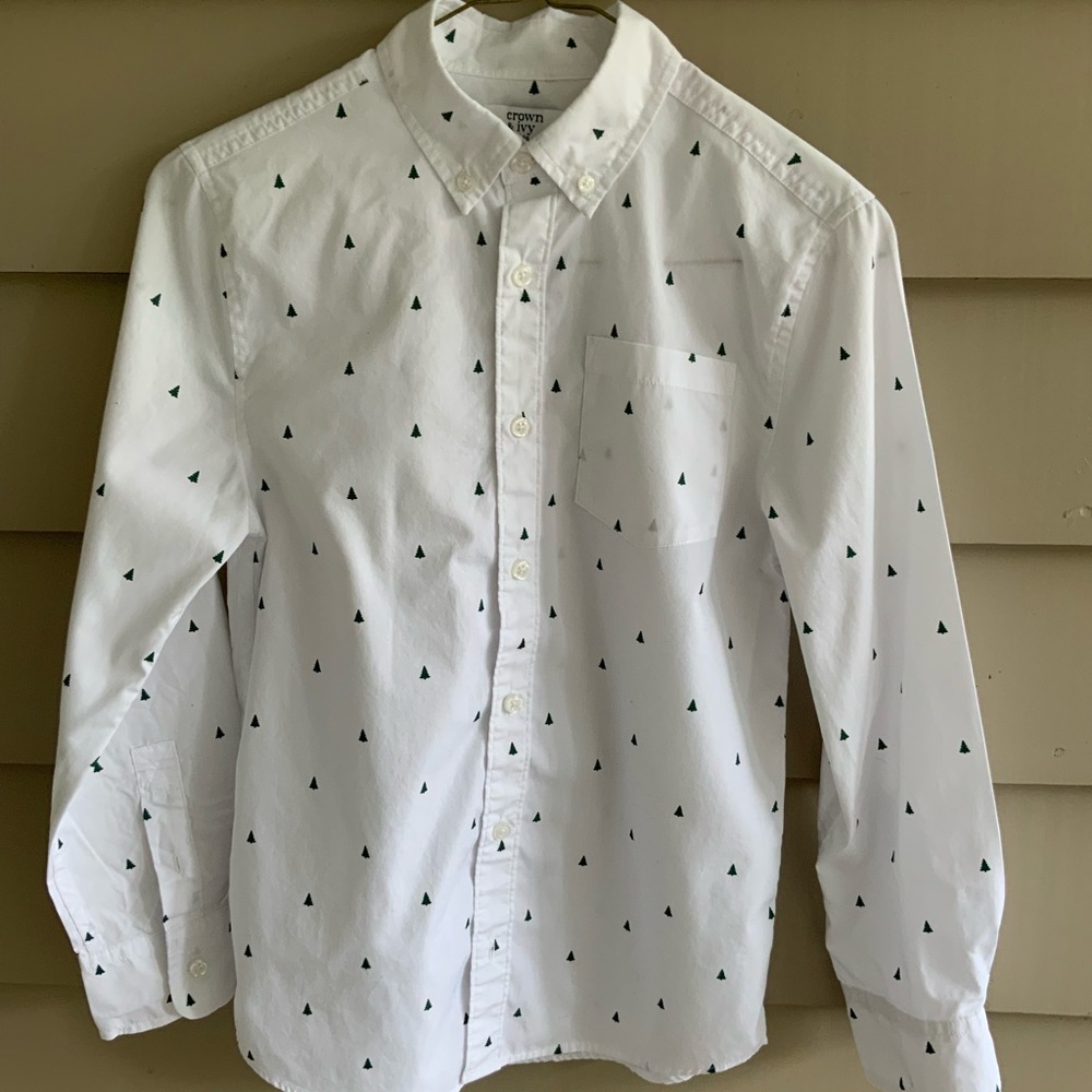 Boys Christmas tree Oxford Shirt by Crown & Ivy